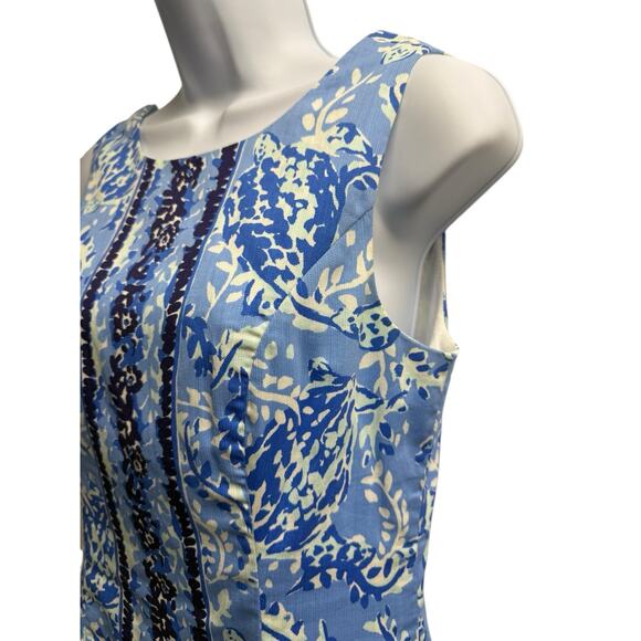 Lilly‎ Pulitzer Mila stretch Blue and White Sheath dress size 2 EUC - Picture 8 of 12